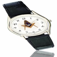 Men's Caravelle BY Bulova Leather Strap Watch From Masonic Men's Caravelle BY Bulova Leather Strap Watch From Masonic