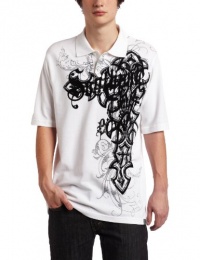 Southpole Men's Fashion Polo with Flocking Detail Logo Southpole Men's Fashion Polo with Flocking Detail Logo