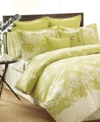 An allover lattice print in lime green adds a refreshing twist to your Tommy Bahama bed. Featuring 230-thread count cotton sateen. (Clearance) An allover lattice print in lime green adds a refreshing twist to your Tommy Bahama bed. Featuring 230-thread count cotton sateen. (Clearance)