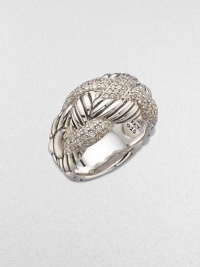 From the Woven Cable Collection. An intricate piece with diamond accents on a sterling silver braided design. Diamonds, 1.09 tcwSterling silverWidth, about ½Imported From the Woven Cable Collection. An intricate piece with diamond accents on a sterling silver braided design. Diamonds, 1.09 tcwSterling silverWidth, about ½Imported