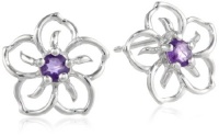 Sterling Silver and Amethyst Flower Earrings