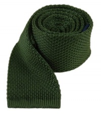 100% Silk Knit Hunter Green Skinny Tie 100% Silk Knit Hunter Green Skinny Tie