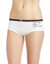 Betsey Johnson Women's Stretch Cotton Low Rise boyshort Panty