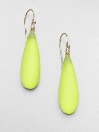 From the Lucite Collection. Sensuously sleek and smooth drops of hand-sculpted, hand-painted Lucite are simply stunning.LuciteGoldtoneDrop, about 1.75Width, about .5Ear wireMade in USA From the Lucite Collection. Sensuously sleek and smooth drops of hand-sculpted, hand-painted Lucite are simply stunning.LuciteGoldtoneDrop, about 1.75Width, about .5Ear wireMade in USA