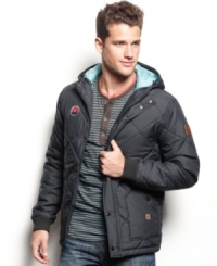 Quilted, water proof and hooded: this DC Shoes jacket has everything you need to beat the elements in style. Quilted, water proof and hooded: this DC Shoes jacket has everything you need to beat the elements in style.
