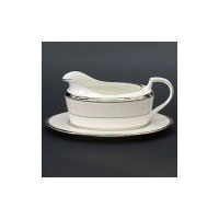 Noritake Silver Palace 2-Piece Gravy Boat with Tray Noritake Silver Palace 2-Piece Gravy Boat with Tray
