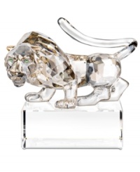 A powerful impact on any space, this Swarovksi figurine is crafted with the dynamism, charisma and vigor of the Chinese tiger sign. Featuring clear and faceted silvertone crystal on a base engraved with both English and Chinese seal script. A powerful impact on any space, this Swarovksi figurine is crafted with the dynamism, charisma and vigor of the Chinese tiger sign. Featuring clear and faceted silvertone crystal on a base engraved with both English and Chinese seal script.