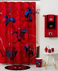 If there's trouble looming, Spiderman's always there to save the day! Your kids will have extra fun in the bathroom and feel like real life superheros with this Spiderman Sense shower curtain from Marvel, featuring Spiderman designs in classic red and blue colors. If there's trouble looming, Spiderman's always there to save the day! Your kids will have extra fun in the bathroom and feel like real life superheros with this Spiderman Sense shower curtain from Marvel, featuring Spiderman designs in classic red and blue colors.