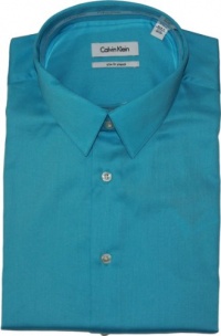 Calvin Klein BODY Slim-Fit Stretch Solid Dress Shirt (17 Neck 32/33, Aqua) Calvin Klein BODY Slim-Fit Stretch Solid Dress Shirt (17 Neck 32/33, Aqua)