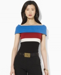 A chic boatneck collar graces Lauren by Ralph Lauren's classic-fitting petite sweater, designed in mercerized cotton jersey for a smooth hand. A chic boatneck collar graces Lauren by Ralph Lauren's classic-fitting petite sweater, designed in mercerized cotton jersey for a smooth hand.