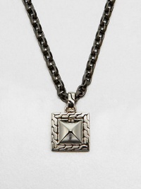 Modern elegance defines this pendant necklace suspended from a polished link-chain, set in cool sterling silver and stainless steel.Sterling silver/stainless steelPendant: About ¾ x ¾Length, about 22Imported Modern elegance defines this pendant necklace suspended from a polished link-chain, set in cool sterling silver and stainless steel.Sterling silver/stainless steelPendant: About ¾ x ¾Length, about 22Imported