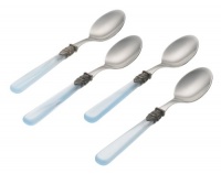 Rosanna Pearlized Aqua Napoleon Espresso Spoons, Set of 4 Rosanna Pearlized Aqua Napoleon Espresso Spoons, Set of 4