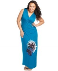 Give your maxi look a floral boost with this rhinestone-studded plus size style from ING! Give your maxi look a floral boost with this rhinestone-studded plus size style from ING!