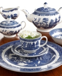 The classic Willow Blue china pattern, first popularized in England more than 200 years ago, marvelously decks this fine Johnson Bros. dinnerware and dishes set. The great attention to detail in every last piece is sure to make dining an engaging affair. The classic Willow Blue china pattern, first popularized in England more than 200 years ago, marvelously decks this fine Johnson Bros. dinnerware and dishes set. The great attention to detail in every last piece is sure to make dining an engaging affair.