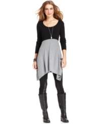 Chic colorblocking and an asymmetrical hem create style that won't go unnoticed! Pair this Style&co. tunic with leggings and tall boots for that quintessential fall look. Chic colorblocking and an asymmetrical hem create style that won't go unnoticed! Pair this Style&co. tunic with leggings and tall boots for that quintessential fall look.