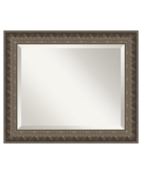 Give formal settings European flair with the champagne-colored Barcelona wall mirror. Elaborate carved vines and the iconic Fleur-de-lis evoke the architectural splendor and rich artistry of one of Spain's most enchanting cities. Give formal settings European flair with the champagne-colored Barcelona wall mirror. Elaborate carved vines and the iconic Fleur-de-lis evoke the architectural splendor and rich artistry of one of Spain's most enchanting cities.