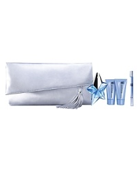 Reveal the glamorous seductress in you with this stunning signature couture clutch, finished with a star-embossed zipper pull and fashionable fringe. Included is a celestial selection of ANGEL treasures – a Refillable Eau de Parfum spray, Perfuming Body Cream, Perfuming Hand Cream and, for the first time, a Purse Spray to carry for all of your travels! Reveal the glamorous seductress in you with this stunning signature couture clutch, finished with a star-embossed zipper pull and fashionable fringe. Included is a celestial selection of ANGEL treasures – a Refillable Eau de Parfum spray, Perfuming Body Cream, Perfuming Hand Cream and, for the first time, a Purse Spray to carry for all of your travels!