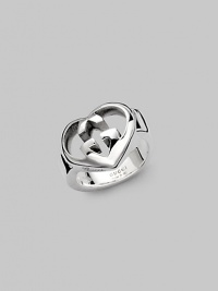 From the Love Britt Collection. Signature interlocking G in an iconic heart shape.Sterling silver Length, about ½ Width, about ½ Made in Italy Additional Information Women's Ring Size Guide From the Love Britt Collection. Signature interlocking G in an iconic heart shape.Sterling silver Length, about ½ Width, about ½ Made in Italy Additional Information Women's Ring Size Guide
