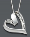 Looking for the perfect gift for your truest friend? This sterling silver cut-out heart pendant says it all with its friends touch your heart engraved inscription. Approximate length: 18 inches. Approximate drop: 1 inch.