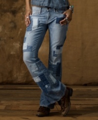 Denim & Supply Ralph Lauren's sleek jean in perfectly faded, patched and repaired classic blue denim is an authentically well-worn take on a vintage-inspired flare silhouette. Denim & Supply Ralph Lauren's sleek jean in perfectly faded, patched and repaired classic blue denim is an authentically well-worn take on a vintage-inspired flare silhouette.