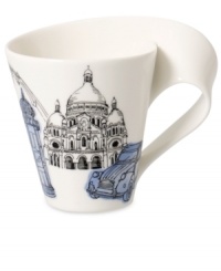 Brew your own cafe culture with the New Wave Cafe mug. A fluid design borrowed from Villeroy & Boch's New Wave dinnerware collection is illustrated with the must-see places in Paris. Brew your own cafe culture with the New Wave Cafe mug. A fluid design borrowed from Villeroy & Boch's New Wave dinnerware collection is illustrated with the must-see places in Paris.