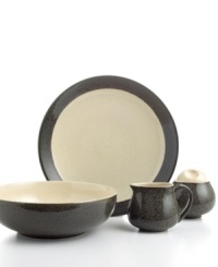 Turn your table into a work of art with black and tan Malibu serveware. Hardy stoneware in basic shapes with a unique splattered glaze hosts casual fare with one-of-a-kind style. Turn your table into a work of art with black and tan Malibu serveware. Hardy stoneware in basic shapes with a unique splattered glaze hosts casual fare with one-of-a-kind style.