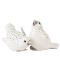 Two little birds. Figural salt and pepper shakers plucked from the charming Hydrangea dinnerware pattern add an extra touch of whimsy to the casual dining area. From Edie Rose by Rachel Bilson. Two little birds. Figural salt and pepper shakers plucked from the charming Hydrangea dinnerware pattern add an extra touch of whimsy to the casual dining area. From Edie Rose by Rachel Bilson.