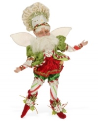Step into a magical candy land with the Peppermint Dreams fairy from Mark Roberts. Sugary red, white and green accents render this figurine ridiculously festive. Bendable arms and legs mean you can sit or stand him just about anywhere. Step into a magical candy land with the Peppermint Dreams fairy from Mark Roberts. Sugary red, white and green accents render this figurine ridiculously festive. Bendable arms and legs mean you can sit or stand him just about anywhere.