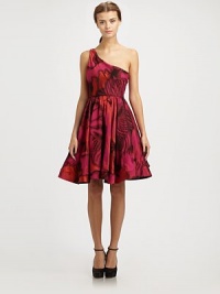 Soft, watercolor florals highlight this single shoulder fit-and-flare style.Single shoulder strapTop-fit bodiceGathered full skirtCenter back zipperAbout 26 from natural waistViscoseDry cleanImportedModel shown is 5'11 (180cm) wearing US size 2. Soft, watercolor florals highlight this single shoulder fit-and-flare style.Single shoulder strapTop-fit bodiceGathered full skirtCenter back zipperAbout 26 from natural waistViscoseDry cleanImportedModel shown is 5'11 (180cm) wearing US size 2.