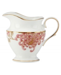Perennial favorite. Beautiful vintage blooms on the gold-banded Painted Camellia creamer grace your table with the dramatic, yet refined, elegance of Marchesa by Lenox. Perennial favorite. Beautiful vintage blooms on the gold-banded Painted Camellia creamer grace your table with the dramatic, yet refined, elegance of Marchesa by Lenox.