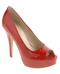 White heat. With a round peep-toe and steamy patent finish, the Hotness platform pumps by Chinese Laundry well set your look ablaze. White heat. With a round peep-toe and steamy patent finish, the Hotness platform pumps by Chinese Laundry well set your look ablaze.