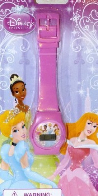 Disney Princess Pink Digital/ LCD Watch Princesses Cinderella, Tiana and Aurora