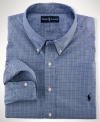 A preppy mini-plaid pattern enlivens our handsome sport shirt, cut for a comfortable, classic fit.