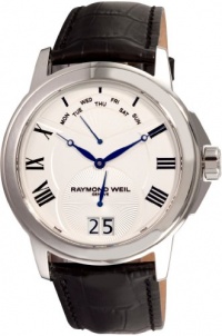 Raymond Weil Men's 9577-STC-00650 Tradition Stainless Steel Case Black Leather Strap with Crocodile Pattern Watch Raymond Weil Men's 9577-STC-00650 Tradition Stainless Steel Case Black Leather Strap with Crocodile Pattern Watch