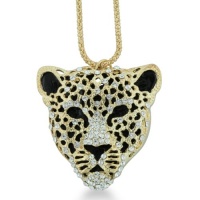 Fabulous Antique Cheetah Head Swarovski Crystal Necklace Fabulous Antique Cheetah Head Swarovski Crystal Necklace