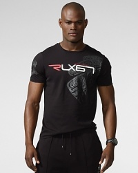 A lightweight crewneck is rendered in soft, breathable cotton jersey with eye-catching graphic details at the chest and back for modern, athletic appeal. A lightweight crewneck is rendered in soft, breathable cotton jersey with eye-catching graphic details at the chest and back for modern, athletic appeal.