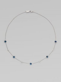 From the Silver Rain Collection. A simply chic style with rich London blue topaz and dazzling diamonds on a delicate sterling silver link chain. London blue topazDiamonds, .2 tcwSterling silverLength, about 18Lobster clasp closureImported From the Silver Rain Collection. A simply chic style with rich London blue topaz and dazzling diamonds on a delicate sterling silver link chain. London blue topazDiamonds, .2 tcwSterling silverLength, about 18Lobster clasp closureImported