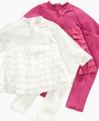 Add some pizzazz to playtime with this adorable ruffly set by First Impressions. Add some pizzazz to playtime with this adorable ruffly set by First Impressions.