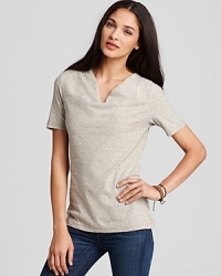 A draped neckline elevates this wear-everywhere James Perse tee to next-level chic. A draped neckline elevates this wear-everywhere James Perse tee to next-level chic.