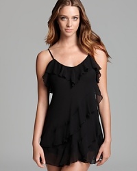 In Bloom by Jonquil creates a confidence-inspiring chemise in sultry chiffon with tiered ruffles. In Bloom by Jonquil creates a confidence-inspiring chemise in sultry chiffon with tiered ruffles.
