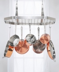 Display and store your cookware collection with pride. This elegant octagonal rack not only saves you cabinet space, it adds a dramatic element to any kitchen décor. Cookware not included. Limited lifetime warranty. Display and store your cookware collection with pride. This elegant octagonal rack not only saves you cabinet space, it adds a dramatic element to any kitchen décor. Cookware not included. Limited lifetime warranty.