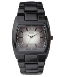 Vanish in a puff of smoke. Sleek, superhero-inspired watch by Unlisted. Gunmetal ion-plated mixed metal bracelet and rectangular case. Gray smoke dial features numerals at twelve and six o'clock, stick indices, three hands and logo. Quartz movement. Splash resistant. Two-year limited warranty.