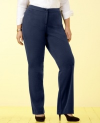 Go ahead, flatter yourself! Charter Club's stretchy lightweight plus size pants feature a flattering tummy slimming panel. Go ahead, flatter yourself! Charter Club's stretchy lightweight plus size pants feature a flattering tummy slimming panel.