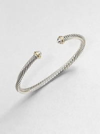 From the X Collection. An iconic sterling silver cable design accented with radiant 18k gold. Sterling silver18 goldDiameter, about 2.5Slip-on styleMade in USA From the X Collection. An iconic sterling silver cable design accented with radiant 18k gold. Sterling silver18 goldDiameter, about 2.5Slip-on styleMade in USA