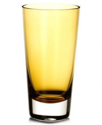 So bright now. Handcrafted by Villeroy & Boch, the Colour Concepts highball glass combines a thick sham and warm amber hue to serve up effortless modern style. So bright now. Handcrafted by Villeroy & Boch, the Colour Concepts highball glass combines a thick sham and warm amber hue to serve up effortless modern style.