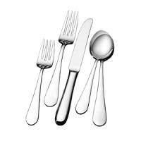 The simple, modern design of this graceful flatware set from Mikasa will fit any table décor.