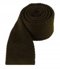 100% Silk Knit Chocolate Brown Skinny Tie 100% Silk Knit Chocolate Brown Skinny Tie