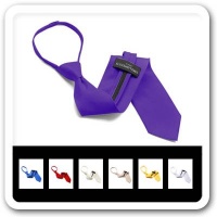 Boy's Solid Poly Multi Zipper Color Ties Boy's Solid Poly Multi Zipper Color Ties