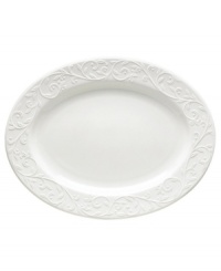 An elegant white-on-white dinnerware pattern featuring an embossed vine motif and interior glaze, the Opal Innocence Carved collection of dinnerware and dishes gets your table set for refined dining every day. An elegant white-on-white dinnerware pattern featuring an embossed vine motif and interior glaze, the Opal Innocence Carved collection of dinnerware and dishes gets your table set for refined dining every day.