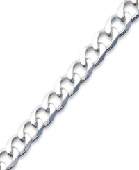 Add a sophisticated chain for timeless appeal. This men's curb chain link bracelet is crafted in sterling silver. Approximate length: 8-1/2 inches.